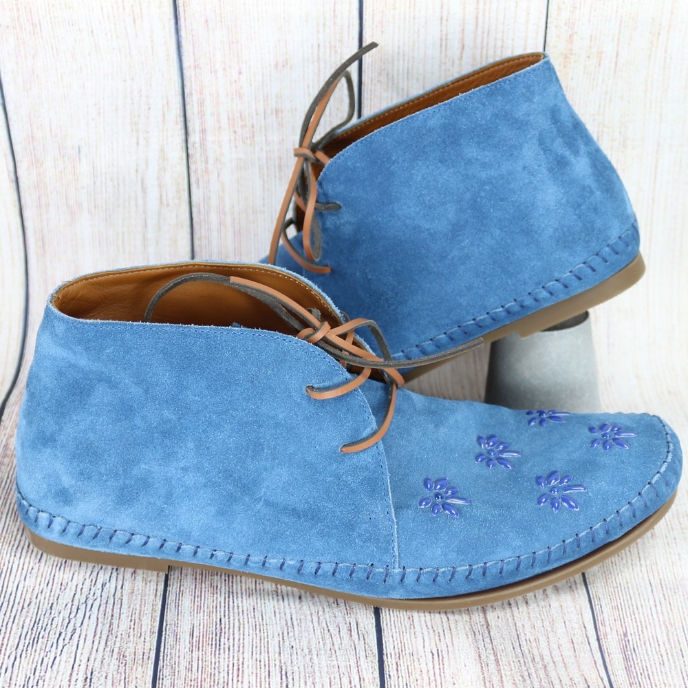 Tomas Maier Blue Suede Shoes